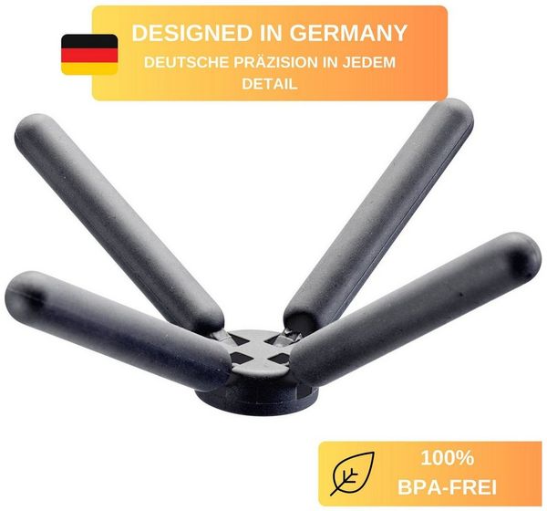 Thiru Topfuntersetzer faltbar, Ø 22 cm, hitzebeständig bis 200 °C, BPA-frei, Zubehör für Töpfe und Pfannen bis Ø 22 cm, 2-tlg, zusammenklappbar, hitzebeständig bis zu 200 °C