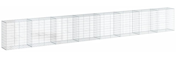 vidaXL Gabione mit Deckel 800x50x100 cm Verzinktes Eisen 3295149
