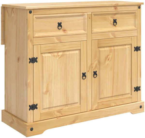 vidaXL Küchentrolley 2 pcs Honigwachs 112 x 70 x 91,5 cm Massiv-Kiefer 3425384