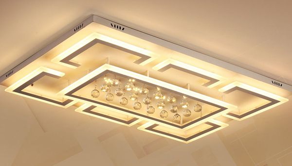 Eurohandisplay LED Deckenleuchte LED Pendelleuchte Kristall Fernbedienung Deckenleuchte Deckenlampen, LED fest integriert, Warmweiß bis Kaltweiß, Modern Kristall