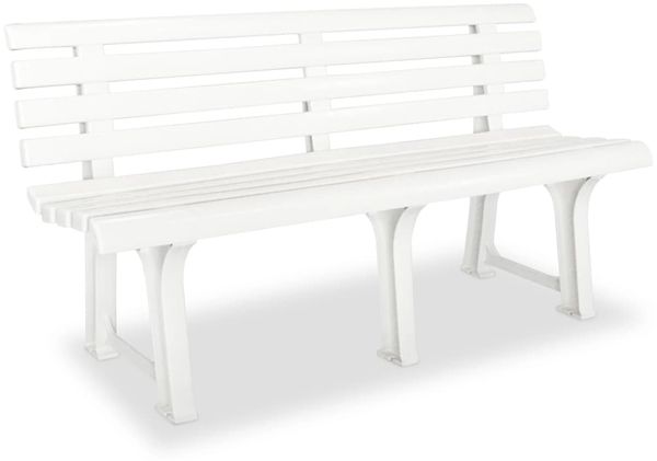 vidaXL Gartenbank 145,5 cm Kunststoff Weiß 43583