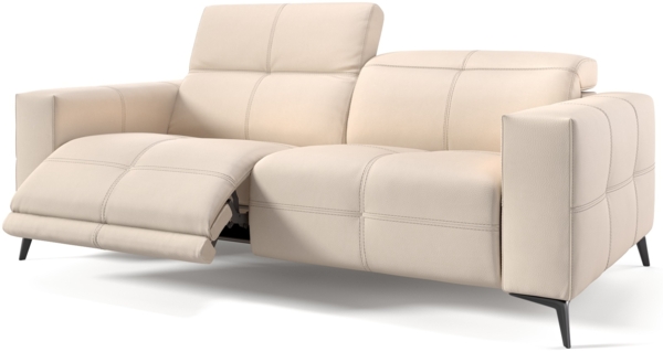 Sofanella 3-Sitzer MARBELLA Ledercouch Ledersofa Relaxsofa in Creme