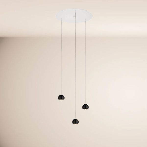 s.luce Beam LED Pendelleuchte 3- oder 5-flammig Modular Baldachin Schwarz