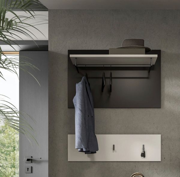 Home affaire Garderobenpaneel REHAT, TOPSELLER!, 2-teilig, bestehend aus: Paneel & Hakenleiste (1 St, in verschiedenen Farben erhältlich), Paneel, Hakenleiste, Wandboard, Garderobe, Garderobenleiste