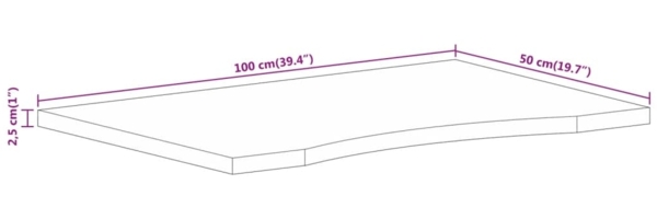 vidaXL Schreibtischplatte mit Aussparung 100x50x2,5cm Massivholz Mango 370209 Bild 7