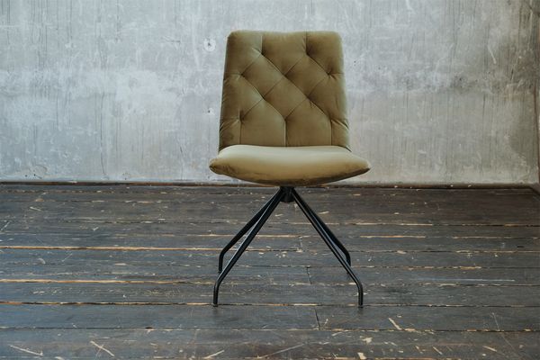 KAWOLA Stuhl NEW CHARME Drehstuhl Esszimmerstuhl Velvet oliv 87 x 66 x 52 cm
