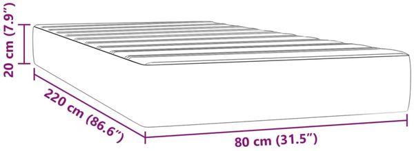 vidaXL Taschenfederkernmatratze Mittel Schwarz 80x220x20 cm Samt 4016596 Bild 7