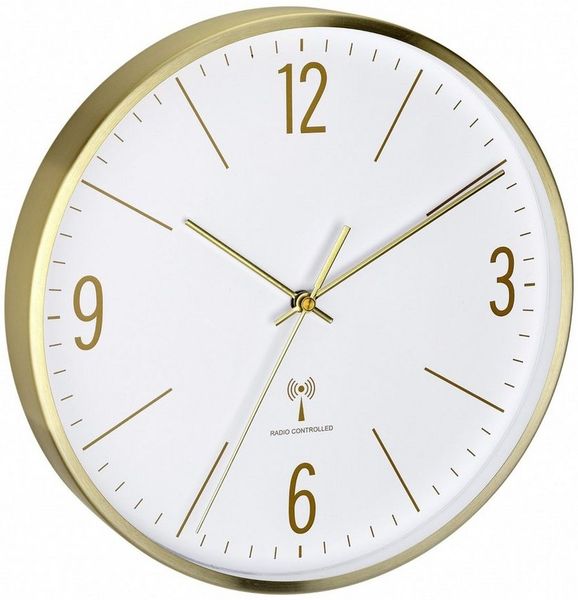 TFA Dostmann Wanduhr Funk-Wanduhr TFA 60.3534.53 300 mm Geräuscharm Metallrahmen