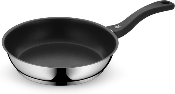 WMF Stielpfanne 24 cm Edelstahl schwarz Silber antihaft Induktionsgeeignet