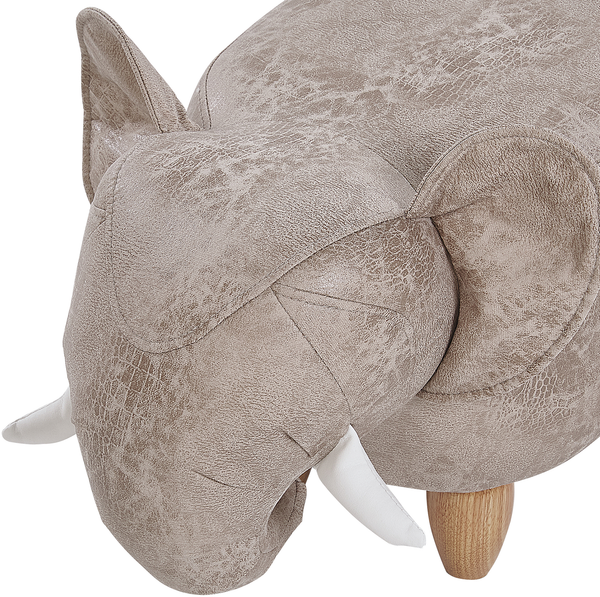 Beliani Pouffe pet eco-leather with storage gray JUMBO Bild 7