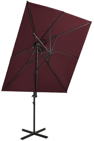 vidaXL Ampelschirm mit Lüftung 250x250 cm Bordeauxrot 312366