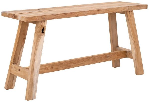 tinkaro Bank Barcelona Massivholz 90 x 25 x 45 cm Natur (1-St), Platzsparende Sitzbank aus Naturholz für verschiedene Wohnbereiche