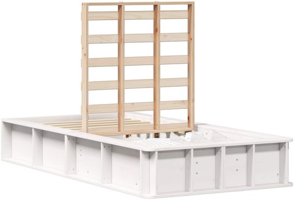 vidaXL Bettrahmen Weiß 100 x 200 cm Massives Kiefernholz 3385731 Bild 2