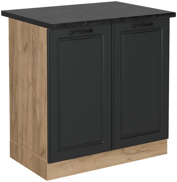 Spülenunterschrank R-Line Anthrazit Landhaus 80 cm , AP Anthrazit Vicco