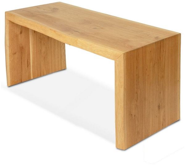 Massivholz Bank mit Baumkante - Eiche - 100 x 40 x 45cm