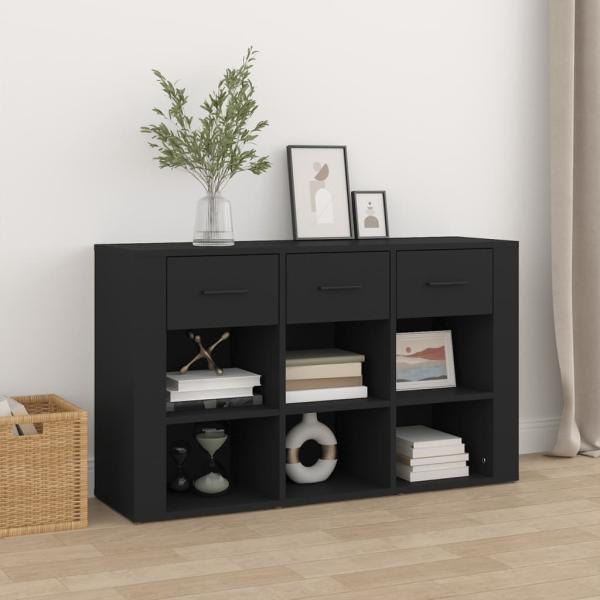 vidaXL Sideboard Schwarz 100x30x59,5 cm Holzwerkstoff 821005