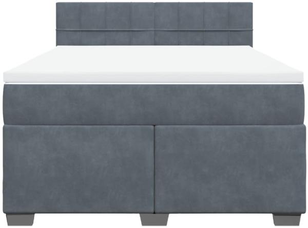 vidaXL Boxspringbett mit Matratze Dunkelgrau 160x200 cm Samt 3286355 Bild 3