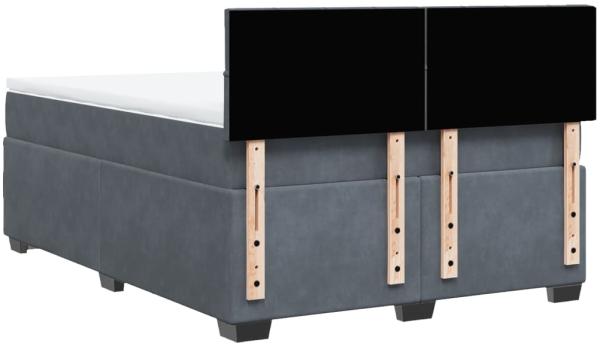 vidaXL Boxspringbett mit Matratze Dunkelgrau 160x200 cm Samt 3286355 Bild 9