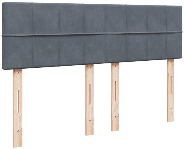 vidaXL Boxspringbett mit Matratze Dunkelgrau 160x200 cm Samt 3286355 Bild 7
