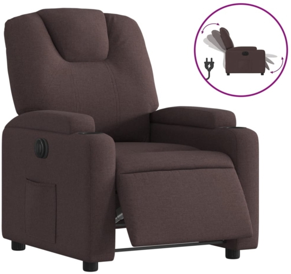 vidaXL Relaxsessel Elektrisch Dunkelbraun Stoff 3204349