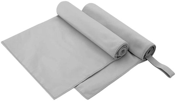 vidaXL Sporthandtücher 2 pcs Grau 100 x 50 cm Polyester und Polyamid 42011468