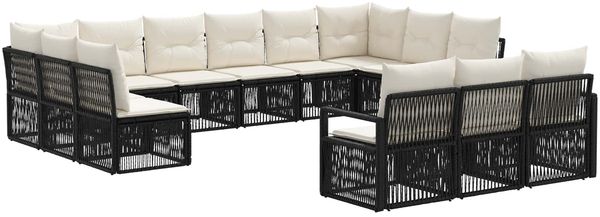 vidaXL Gartensofa-set 13 pcs Schwarz Poly-Rattan 3435862