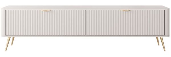MOEBLO TV-Board RTV Pholx E 200 2D (Griffe und Beine aus Metall, geriffelte-Fronten, Lowboard Fernsehtisch TV Bank TV Tisch Fernseher Tisch TV Möbel), (BxHxT):200x51x38 cm