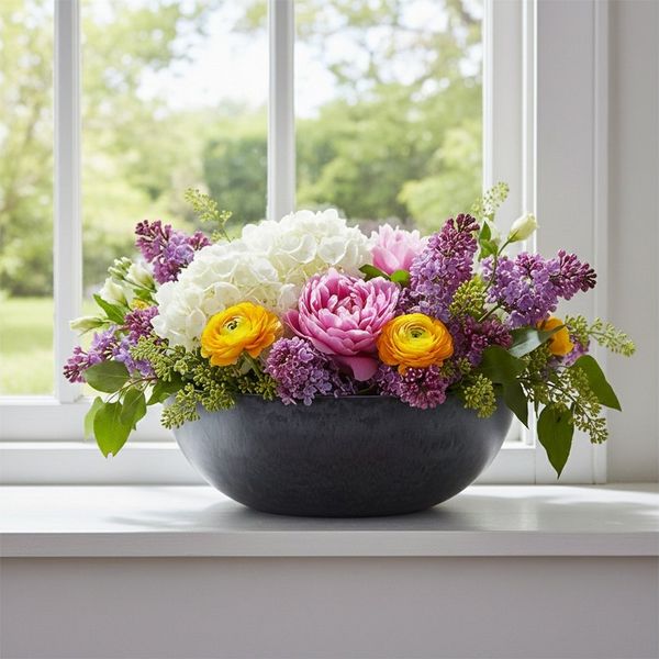 colourliving Blumentopf colourliving Pflanzschale „Bowl“ Serie Stone – Anthrazit/Sand (1 St), bringen Sie Struktur und modernes Design auf Ihren Tisch