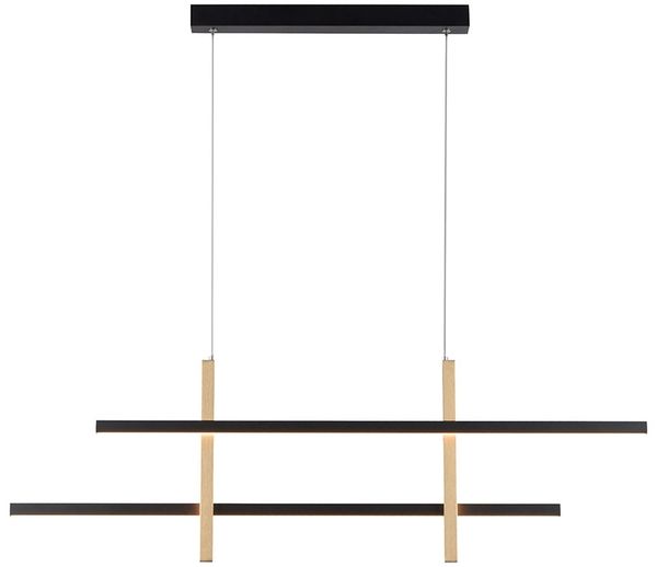 LED Hängeleuchte, Metall, gold, dimmbar, warmweiß, H 120 cm