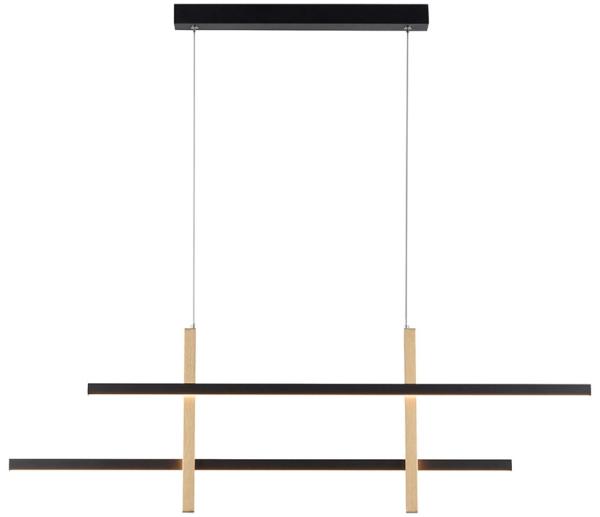 LED Hängeleuchte, Metall, gold, dimmbar, warmweiß, H 120 cm