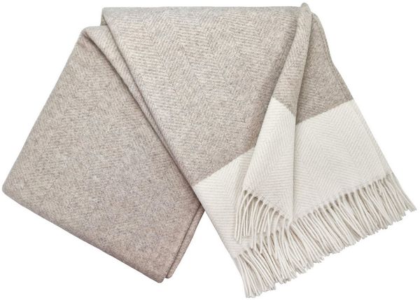 Wolldecke Merinowolldecke Plaid "FARO" Merinowolle-Kaschmir-Mix 140 x 200 cm, STTS
