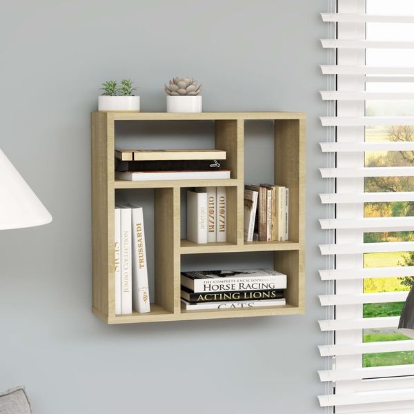 vidaXL Wandregal Sonoma-Eiche 45,1x16x45,1 cm Holzwerkstoff 802951