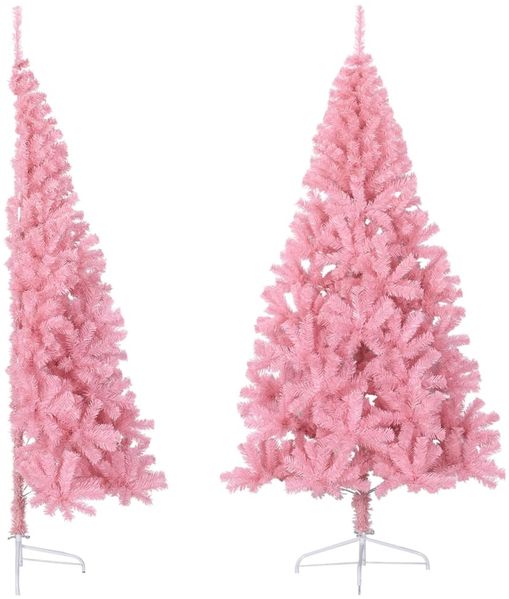vidaXL Künstlicher Halb-Weihnachtsbaum mit Ständer Rosa 180 cm PVC 344672 Bild 2