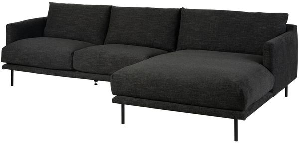 Ecksofa 285x161x81 Silikon-Feder Mix schwarz TRIENT