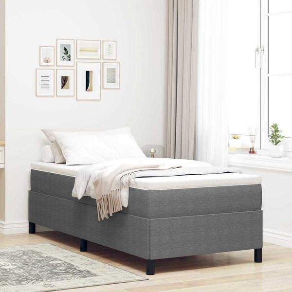 vidaXL Boxspringbett Hellgrau 100 x 200 cm Cordstoff 42006952