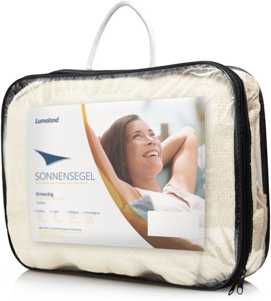 Lumaland Sonnensegel Polyester Dreieck 3 x 3 x 3 Meter Dunkelgrau Bild 8