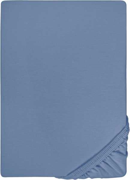 biberna Feinjersey-Spannbetttuch 0077144, blau, 1x 90x190 cm - 100x200 cm