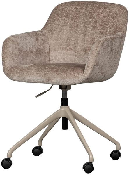 Bürostuhl Morros aus Chenille-Stoff, modernes Design, taupe, gepolstert, Metallgestell