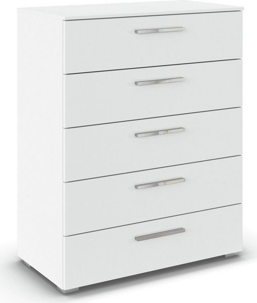 rauch Schubkastenkommode Highboard Sideboard Kommode MONTCLAR Frontauswahl Dekor/Hochglanz/Glas (in 2 Breiten: 40 oder 80 cm / Höhe 100 cm, inkl. Soft-Close-Funktion), mit 5 geräumigen Schubladen, viele Griffvarianten MADE IN GERMANY