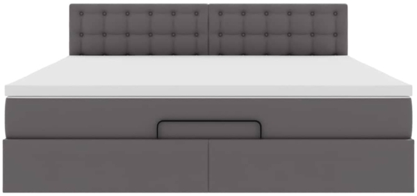 vidaXL Ottoman-Bett mit Matratzen & LEDs Grau 160x200 cm Kunstleder 3312165 Bild 7