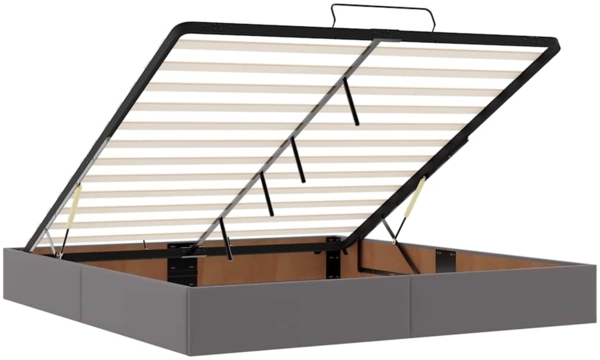 vidaXL Ottoman-Bett mit Matratzen & LEDs Grau 160x200 cm Kunstleder 3312165 Bild 10