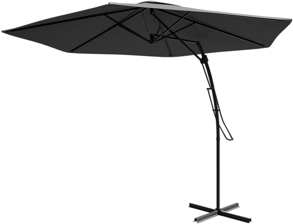 Sonnenschirm Kalfire 300 cm (Farbe: Schwarz / Grau)