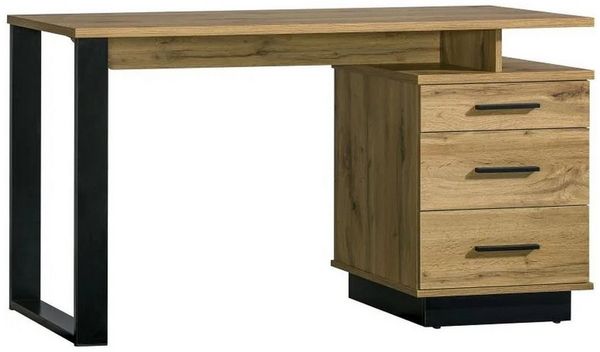 Beautysofa Schreibtisch mit drei Schubladen LAMELO, Modernes Design mit Schubladen, Grifflose Eleganz, Stabil & Langlebig