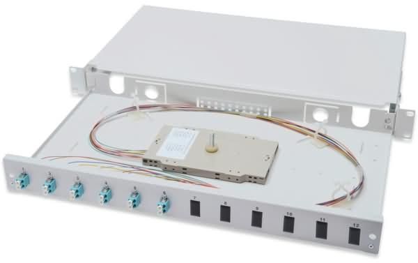 DIGITUS LWL Spleißbox, bestückt, 6xLC Duplex, OM3