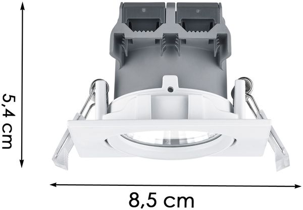 LED Einbaustrahler 2er Set eckig schwenkbar dimmbar Weiß matt 5,5W Deckenlampe Bild 4