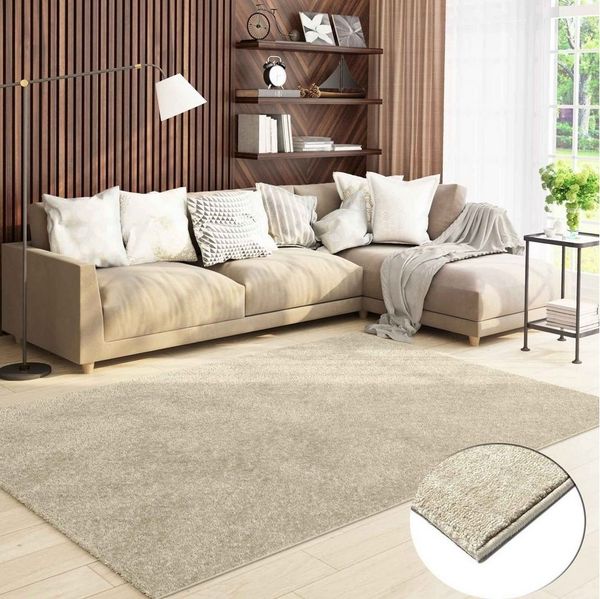 Vimoda Teppich Teppich Wohnzimmer Kurzflor, Rechteckig, Höhe: 8 mm, Teppich Einfarbig weich gewebt, Modern, in Versch. Größen & Farben