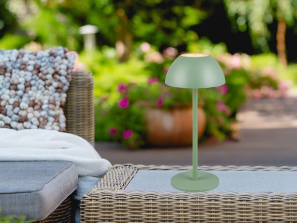 Reality Leuchten 'Ricardo' LED Akku-Tischleuchte, Kunststoff grün, 30 cm