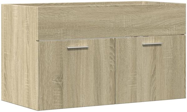Waschbeckenunterschrank, Badschrank Sonoma-Eiche 90x38,5x46 Holzwerkstoff de7870