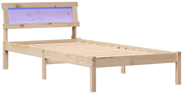 vidaXL Bettrahmen mit Kopfteil Braun 80 x 200 cm Massives Kiefernholz 872839