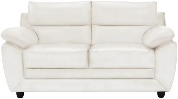 Vente-unique - MANOA Couchgarnitur Kunstleder Weiß - B 82 cm x H 88 cm x L 201 cm163 cm Bild 4